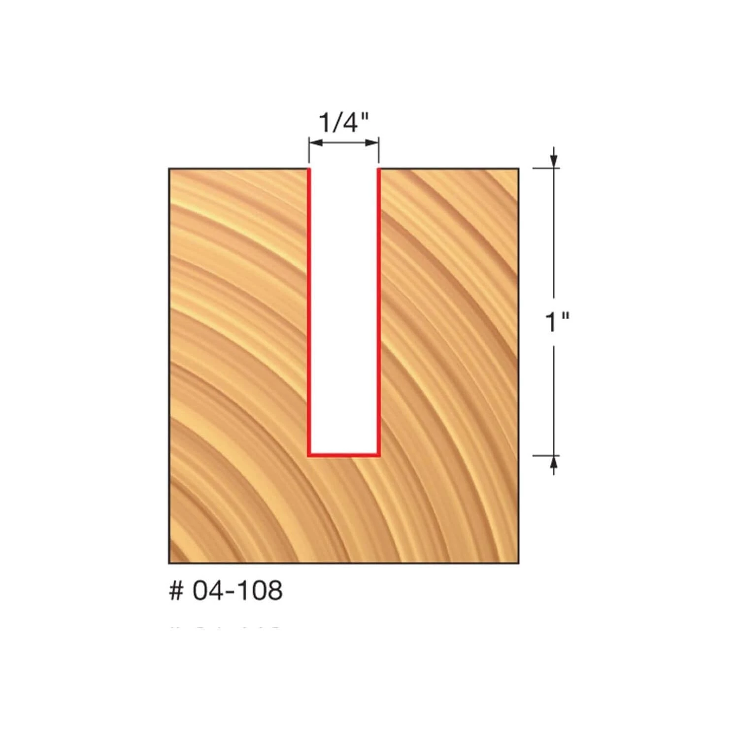 Freud 1/4" (Dia.) Double Flute Straight Bit With 1/4" Shank (04-108) 4 Freud 1/4" (Dia.) Double Flute Straight Bit With 1/4" Shank (04-108)