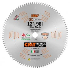 WHAT'S NEW CMT 255.096.12 ITK INDUSTRIAL FINE FINISH SAW BLADE, 12-INCH X 96 TEETH 40° ATB GRIND WITH 1-INCH BORE