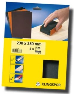 KLINGSPOR 9' X 11" 180 Grit Sanding Sheet 5 Pack