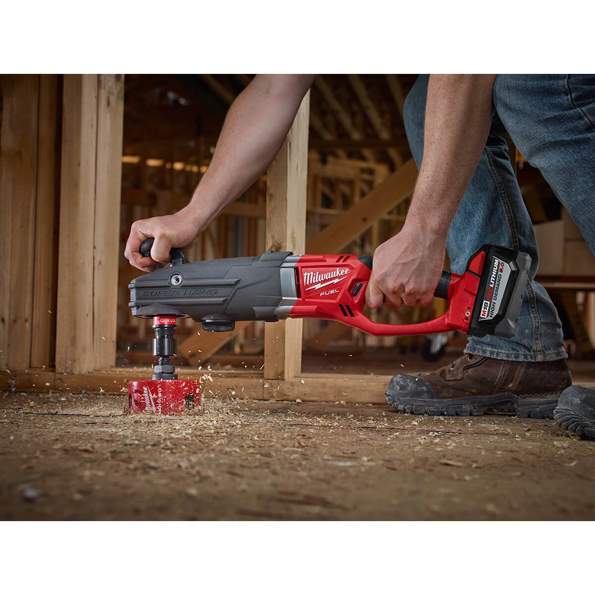 Milwaukee 2711-22HD M18 Fuel Super Hawg Right Angle Drill HD Kit W/ QUIK-LOK POWER TOOLS 8 Milwaukee 2711-22HD M18 Fuel Super Hawg Right Angle Drill HD Kit W/ QUIK-LOK POWER TOOLS