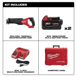 Milwaukee 2821-22 - M18 FUEL™ SAWZALL® Reciprocating Saw - 2 Battery XC5.0 Kit SALE