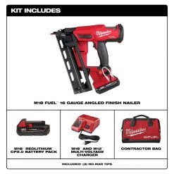Milwaukee 2841-21CT - M18 FUEL™ 16 Gauge Angled Finish Nailer Kit NAILERS AND STAPLERS