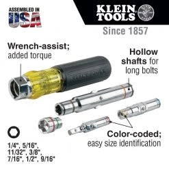 HAND TOOLS Klein 7-in-1 Multi-Bit Screwdriver / Nut Driver, Magnetic 32807MAG