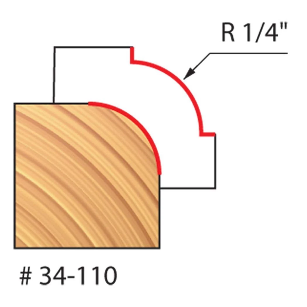WOODWORKING Freud Freud 1/4" Radius Rounding Over Bit, 1/4" Shank (Quadra-Cut) (34-110) 4 WOODWORKING Freud Freud 1/4" Radius Rounding Over Bit, 1/4" Shank (Quadra-Cut) (34-110)