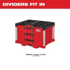 STORAGE Milwaukee 48-22-8473 - Drawer Dividers For PACKOUT™ 3-Drawer Tool Box