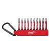 MILWAUKEE 48-32-4090 - #1, #2, #3 SQUARE 10PC CARABINER SHOCKWAVE BIT SET