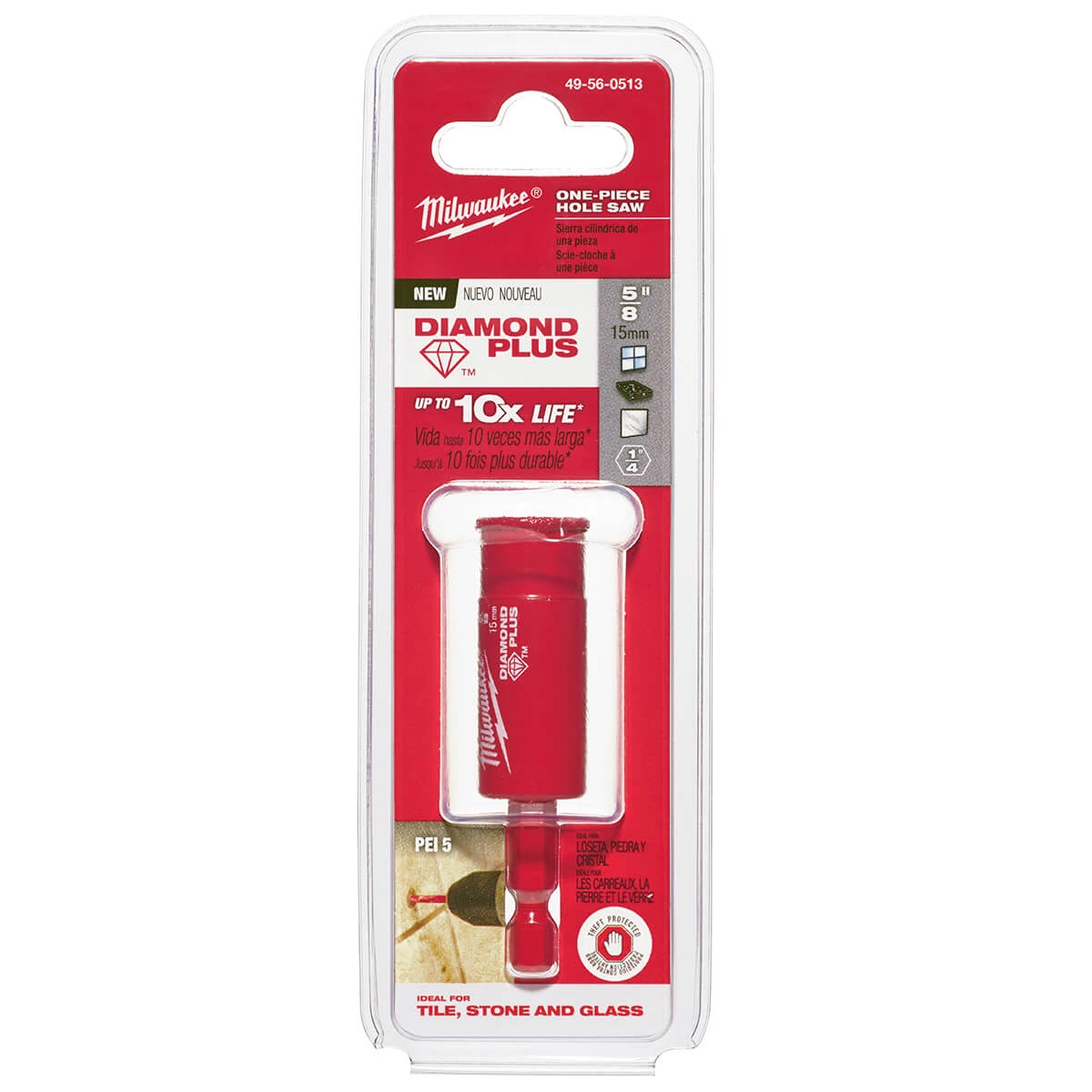 Milwaukee 49-56-0513 - 5/8'' Diamond Grit Hole Saws 4 Milwaukee 49-56-0513 - 5/8'' Diamond Grit Hole Saws