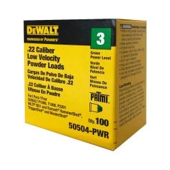 Dewalt Powers 50504 - Green .22 Caliber A Single Loads Low Velocity ACCESSORIES 5 Dewalt Powers 50504 - Green .22 Caliber A Single Loads Low Velocity ACCESSORIES