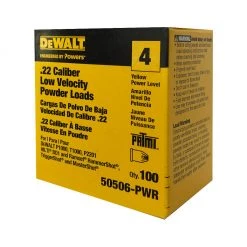 Dewalt Powers 50506 - 50506-PWR SINGLE SHOTS YELLOW .22 CAL 100PK