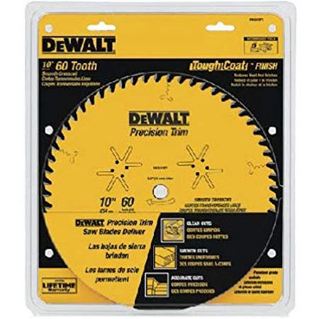 DEWALT DW3215PT 10-Inch 60 Tooth ATB Crosscutting Saw Blade With 5/8-Inch Arbor And Tough Coat Finish CUTTING ACCESSORIES 3 DEWALT DW3215PT 10-Inch 60 Tooth ATB Crosscutting Saw Blade With 5/8-Inch Arbor And Tough Coat Finish CUTTING ACCESSORIES