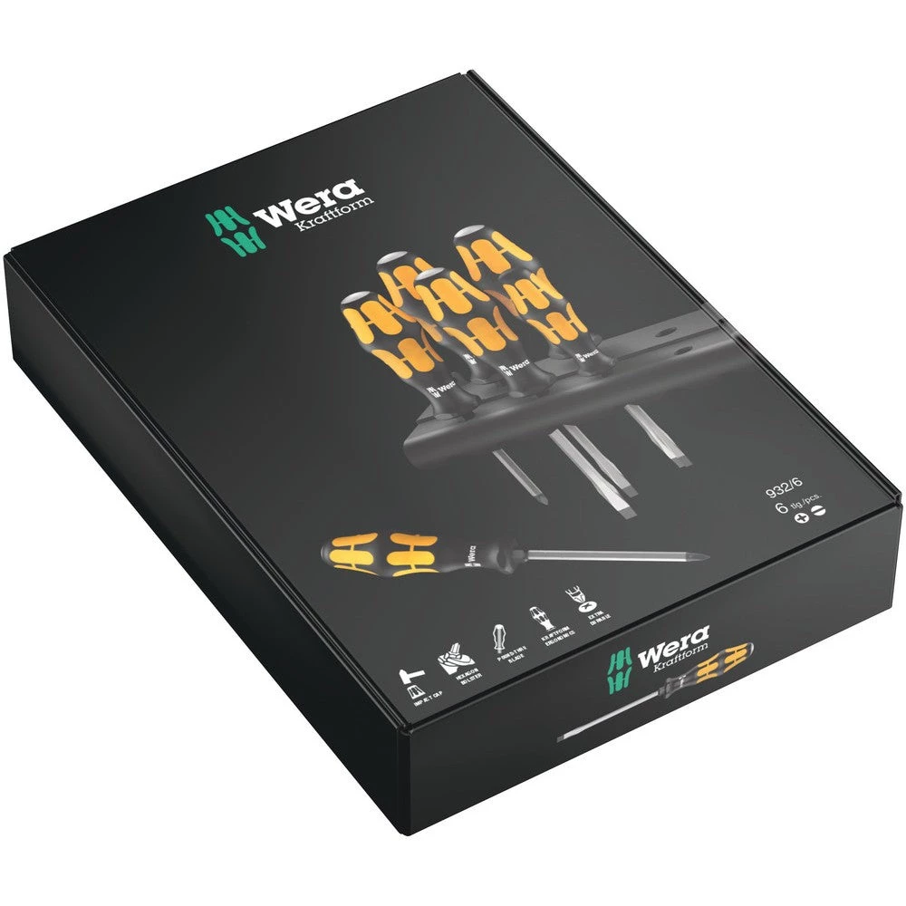 HAND TOOLS Wera 018282- 932/6 Screwdriver Set Kraftform Wera: Chiseldriver And Rack 5 HAND TOOLS Wera 018282- 932/6 Screwdriver Set Kraftform Wera: Chiseldriver And Rack