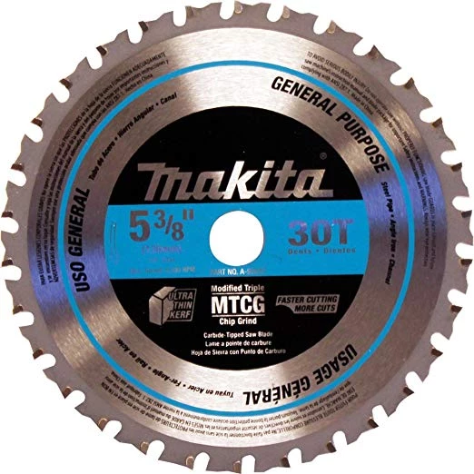 Makita A-95037 -5-3/8 Carbide-Tipped 30T Metal Saw Blade ACCESSORIES 3 Makita A-95037 -5-3/8 Carbide-Tipped 30T Metal Saw Blade ACCESSORIES