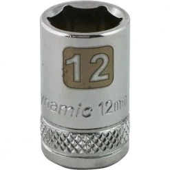 Dynamic 3/8" D 6 PT 12MM Chrome Socket