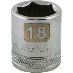 Dynamic 3/8" D 6 PT 18MM Chrome Socket DRIVING AND FASTENING ACCESSORIES