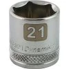 DRIVING AND FASTENING ACCESSORIES Dynamic 3/8" D 6 PT 21MM Chrome Socket