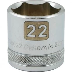 Dynamic 3/8" D 6 PT 22MM Chrome Socket DRIVING AND FASTENING ACCESSORIES