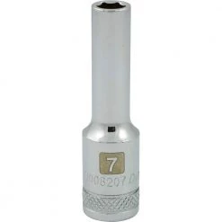 DRIVING AND FASTENING ACCESSORIES Dynamic 3/8" D 6 PT 7MM DEEP Chrome Socket
