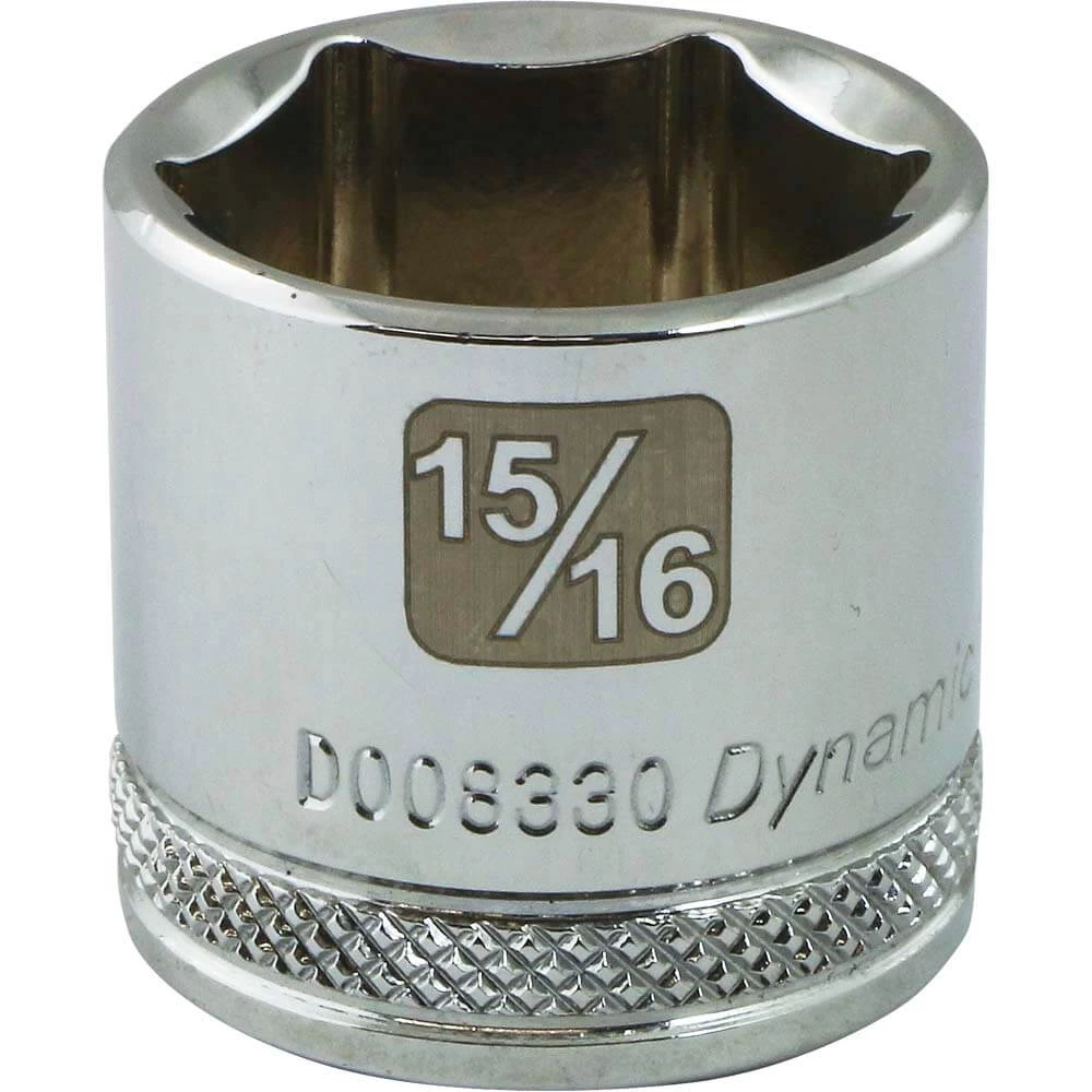 Dynamic 3/8" D 6 PT 15/16" Chrome Socket 3 Dynamic 3/8" D 6 PT 15/16" Chrome Socket