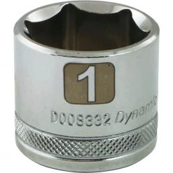 Dynamic 3/8" D 6 PT 1" Chrome Socket