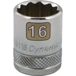 DRIVING AND FASTENING ACCESSORIES Gray GT-D009116 - 3/8" DRIVE 12 POINT 16MM CHROME SOCKET