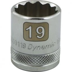 Gray GT-D009119 - 3/8" DRIVE 12 POINT 19MM CHROME SOCKET DRIVING AND FASTENING ACCESSORIES