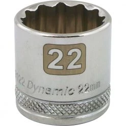 Gray GT-D009122 - 3/8" D 12PT 22MM CHROME SOCKET DRIVING AND FASTENING ACCESSORIES