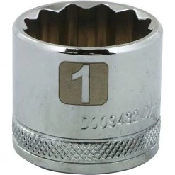 DRIVING AND FASTENING ACCESSORIES Gray GT-D009432 - 3/8" D1'' 12PT CHROME SOCKET