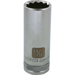 Gray GT-D009622 -3/8" D 12POINT 11/16" DEEP CHROME SOCKET