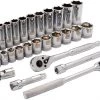Dynamic D010009 Tools 3/8-Inch Drive 27 Piece 6 Point, Standard/Deep Socket Set, 3/8-Inch-1-Inch