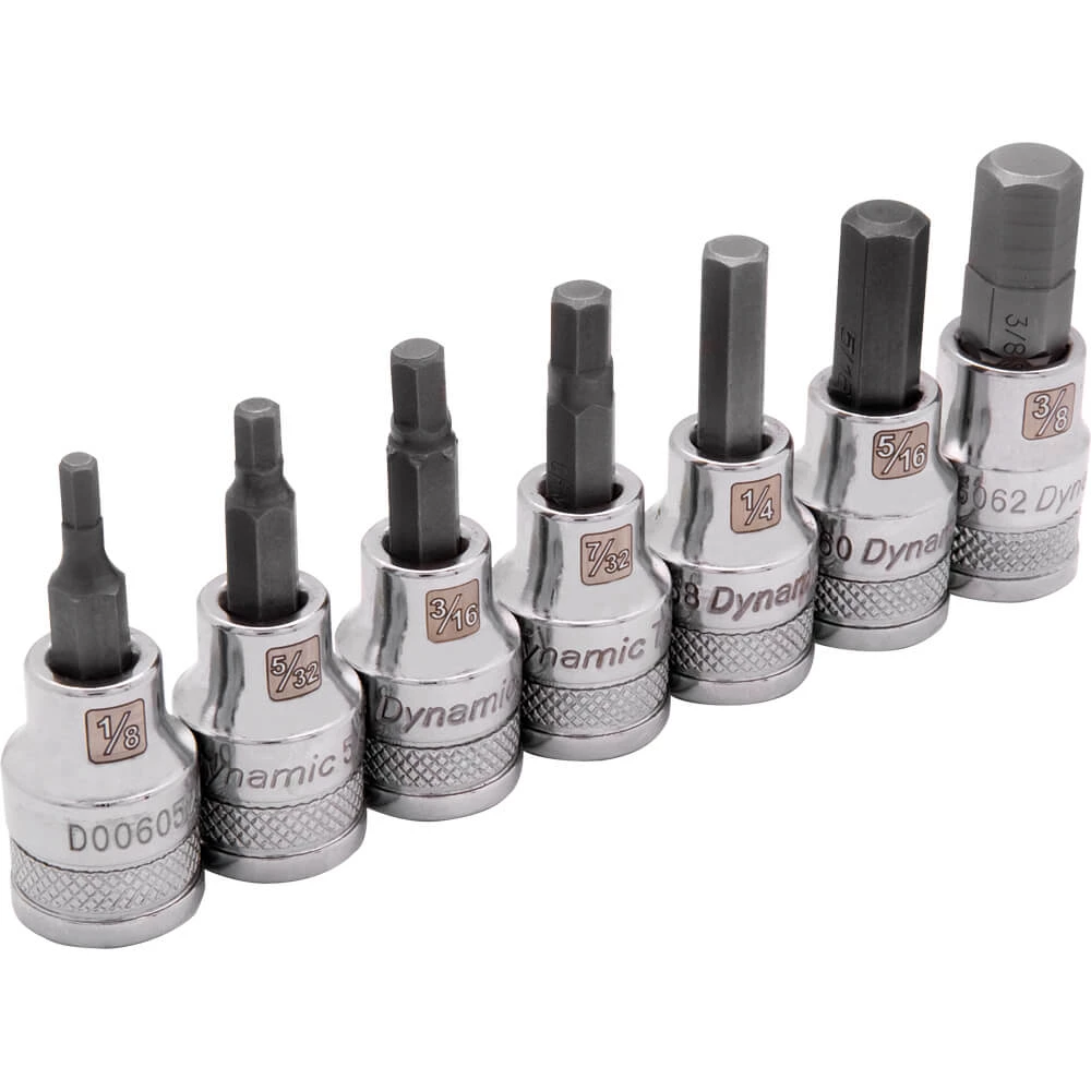 HAND TOOLS Dynamic 7 Piece 3/8" Drive Standard Length SAE Hex 3 HAND TOOLS Dynamic 7 Piece 3/8" Drive Standard Length SAE Hex