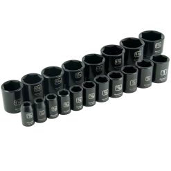 GRAY GT-D018024 - 1/2" DRIVE 19PC 6PT STANDARD IMPACT SAE SOCKET SET