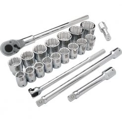 DYNAMIC 3/4" D 21 PC 12 PT STD SAE SKT SET