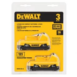 BATTERIES AND CHARGERS DEWALT DCB124-2 12V MAX* 3AH LITHIUM ION BATTERY-2 Pack