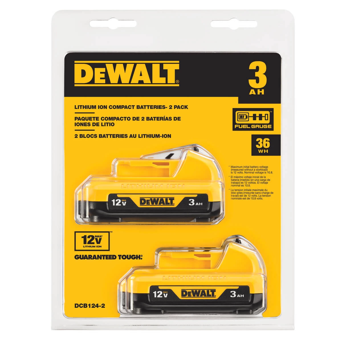 BATTERIES AND CHARGERS DEWALT DCB124-2 12V MAX* 3AH LITHIUM ION BATTERY-2 Pack 3 BATTERIES AND CHARGERS DEWALT DCB124-2 12V MAX* 3AH LITHIUM ION BATTERY-2 Pack