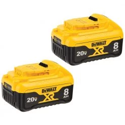 BATTERIES AND CHARGERS DEWALT DCB208-2- 20V MAX 8.0Ah Lithium Ion Premium Battery 2 Pack