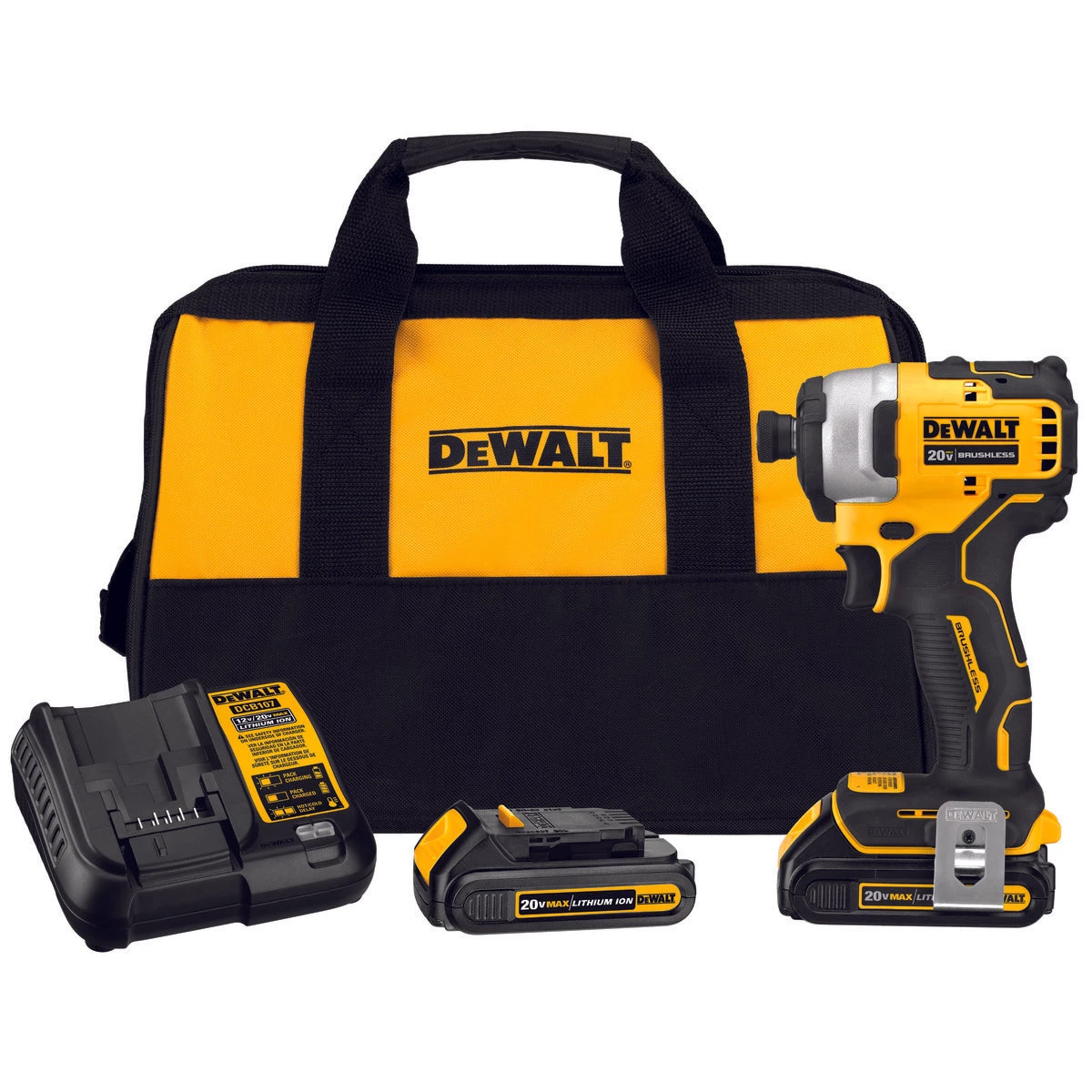 POWER TOOLS DEWALT DCF809C2 ATOMIC 20V MAX* BRUSHLESS CORDLESS COMPACT 1/4 IN. IMPACT DRIVER KIT 2 BATTERY KIT 3 POWER TOOLS DEWALT DCF809C2 ATOMIC 20V MAX* BRUSHLESS CORDLESS COMPACT 1/4 IN. IMPACT DRIVER KIT 2 BATTERY KIT