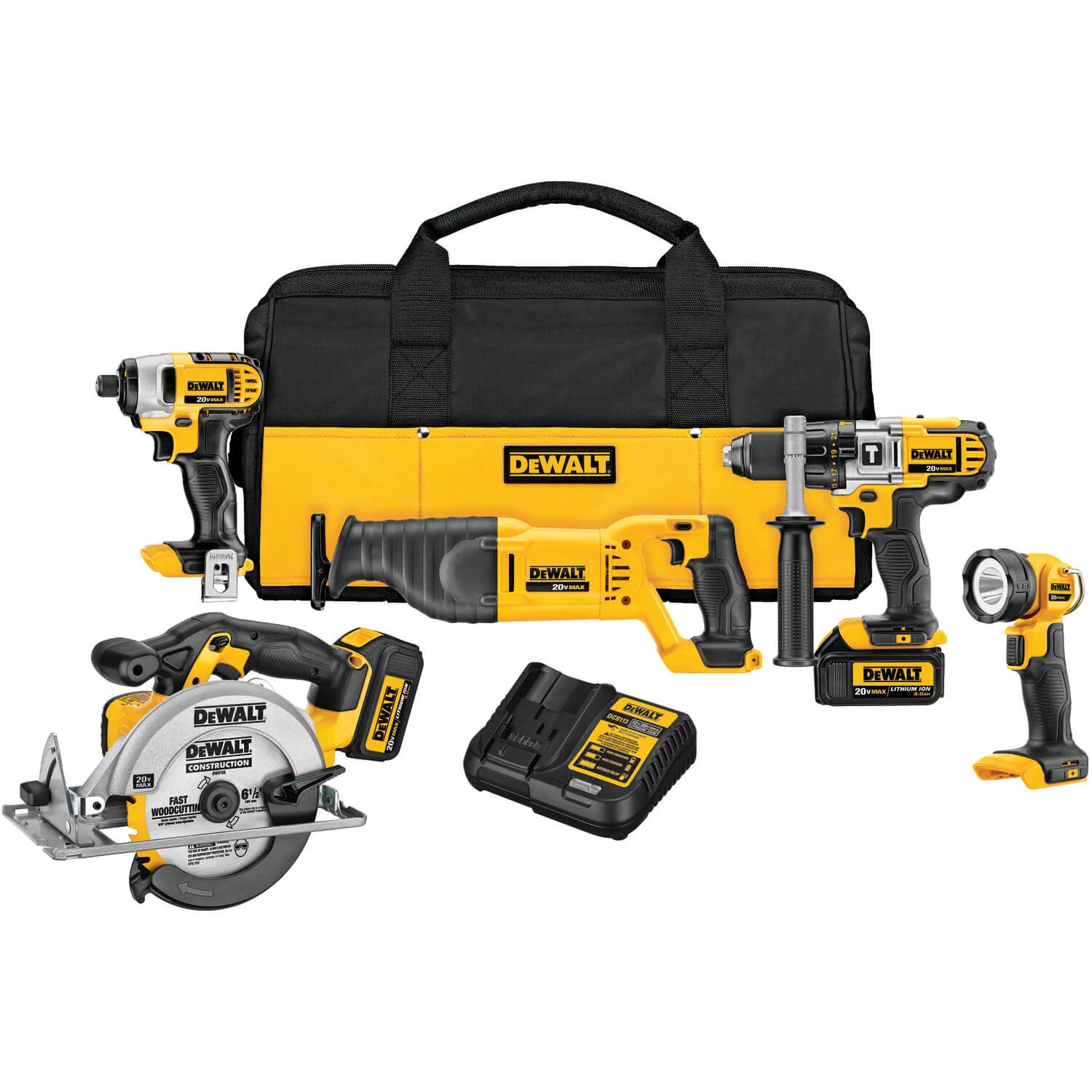 POWER TOOLS DEWALT DCK590L2 20-Volt MAX Li-Ion 3.0 Ah 5-Tool Combo Kit 3 POWER TOOLS DEWALT DCK590L2 20-Volt MAX Li-Ion 3.0 Ah 5-Tool Combo Kit