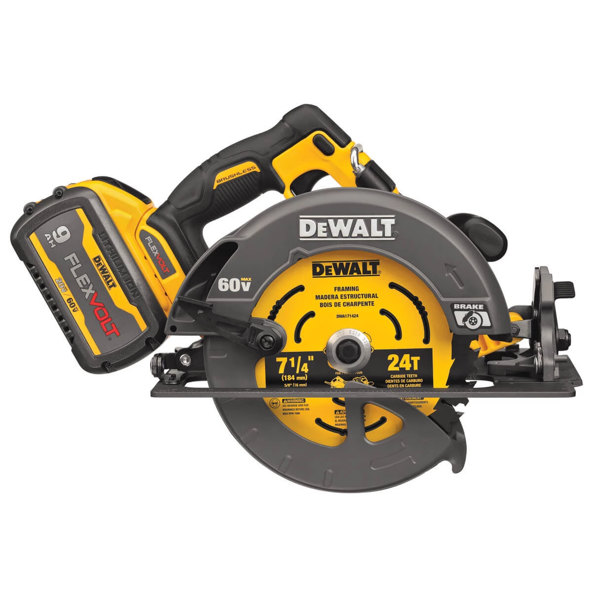 POWER SAWS DEWALT - DCS578X1 - FLEXVOLT® 60V MAX* BRUSHLESS 7-1/4 IN. CORDLESS CIRCULAR SAW WITH BRAKE KIT 5 POWER SAWS DEWALT - DCS578X1 - FLEXVOLT® 60V MAX* BRUSHLESS 7-1/4 IN. CORDLESS CIRCULAR SAW WITH BRAKE KIT