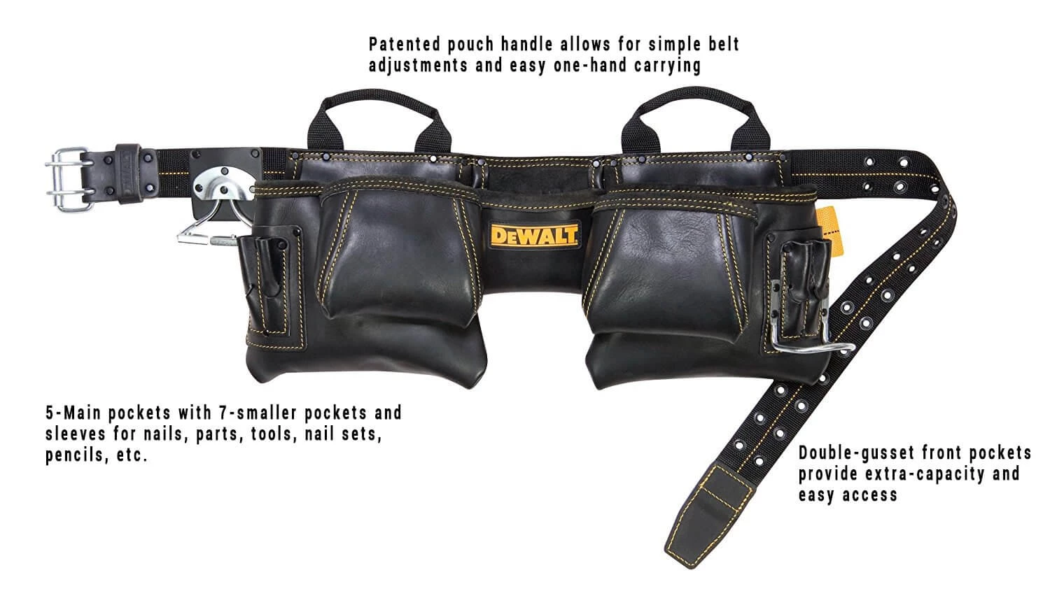 KUNYS WHAT'S NEW DeWALT DG5472 - 12 Pocket Leather Carpenter's Apron 5 KUNYS WHAT'S NEW DeWALT DG5472 - 12 Pocket Leather Carpenter's Apron