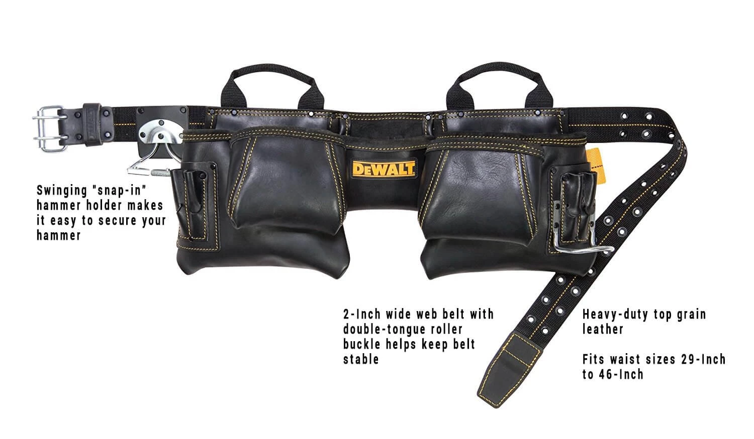 KUNYS WHAT'S NEW DeWALT DG5472 - 12 Pocket Leather Carpenter's Apron 4 KUNYS WHAT'S NEW DeWALT DG5472 - 12 Pocket Leather Carpenter's Apron