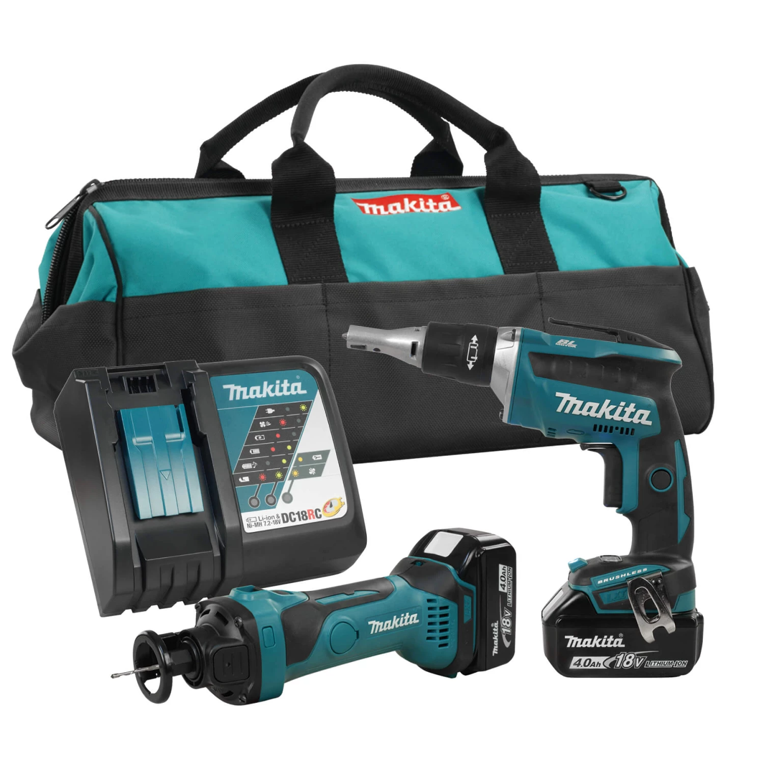 Makita DLX2089M 18V LXT 2 Piece Combo 4.0Ah Kit (DFS452Z/DCO180Z) 3 Makita DLX2089M 18V LXT 2 Piece Combo 4.0Ah Kit (DFS452Z/DCO180Z)
