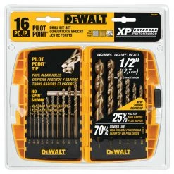 ACCESSORIES DEWALT DW1956 Pilot Point 16-Piece Twist Drill Bit Assortment