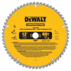 DEWALT DW3126 Series 20 12-Inch 60 Tooth ATB Thin Kerf Crosscutting Miter Saw Blade With 1-Inch Arbor