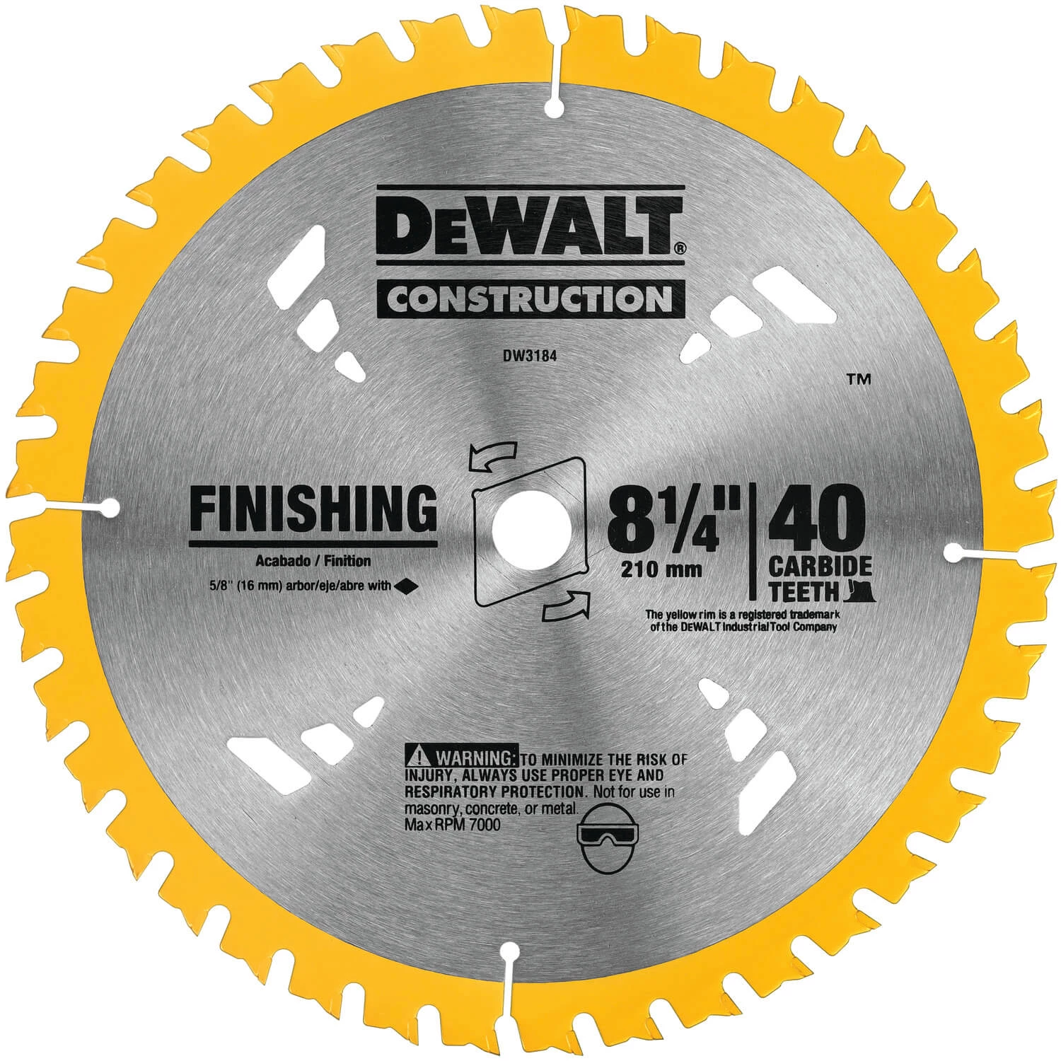 DEWALT DW3184 Series 20 8-1/4-Inch 40 Tooth ATB Thin Kerf Saw Blade With 5/8-Inch Arbor 3 DEWALT DW3184 Series 20 8-1/4-Inch 40 Tooth ATB Thin Kerf Saw Blade With 5/8-Inch Arbor