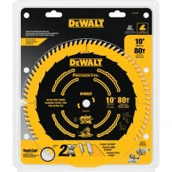 DEWALT DW3218PT 10-Inch 80 Tooth ATB Crosscutting Saw Blade With 5/8-Inch Arbor And Tough Coat Finish
