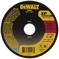 Dewalt DEWALT DW8851 4-1/2-Inch By 0.45-Inch XP Metal Cutting Wheel, 7/8-Inch Arbor