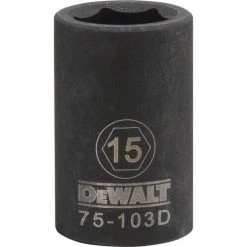 DRIVING AND FASTENING ACCESSORIES DeWalt Mechanics DWMT75103OSP - 1/2 DRIVE IMPACT SOCKET - 6 POINT-15MM