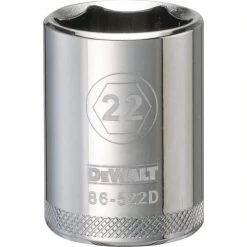 Dewalt DWMT86522OSP - 1/2 DRIVE SOCKET-6 POINT-22MM DRIVING AND FASTENING ACCESSORIES