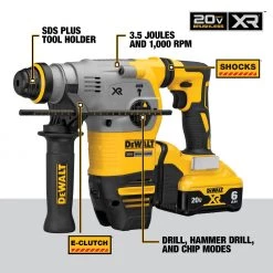 DEWALT DCH293R2 20V MAX* 1-1/8 In. XR® Brushless Cordless SDS PLUS L-Shape Rotary Hammer Kit