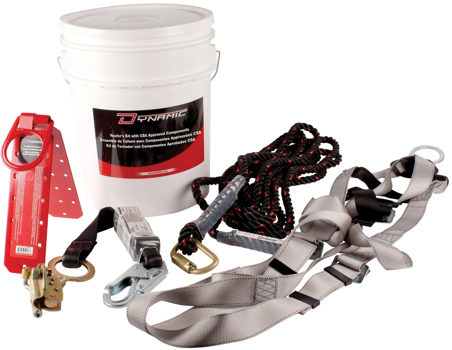 DYNAMIC SAFETY DYNAMIC SAFTEY FPRK099D50 - Roofer's Safety Kit,(Harness Size Regular) SALE 3 DYNAMIC SAFETY DYNAMIC SAFTEY FPRK099D50 - Roofer's Safety Kit,(Harness Size Regular) SALE